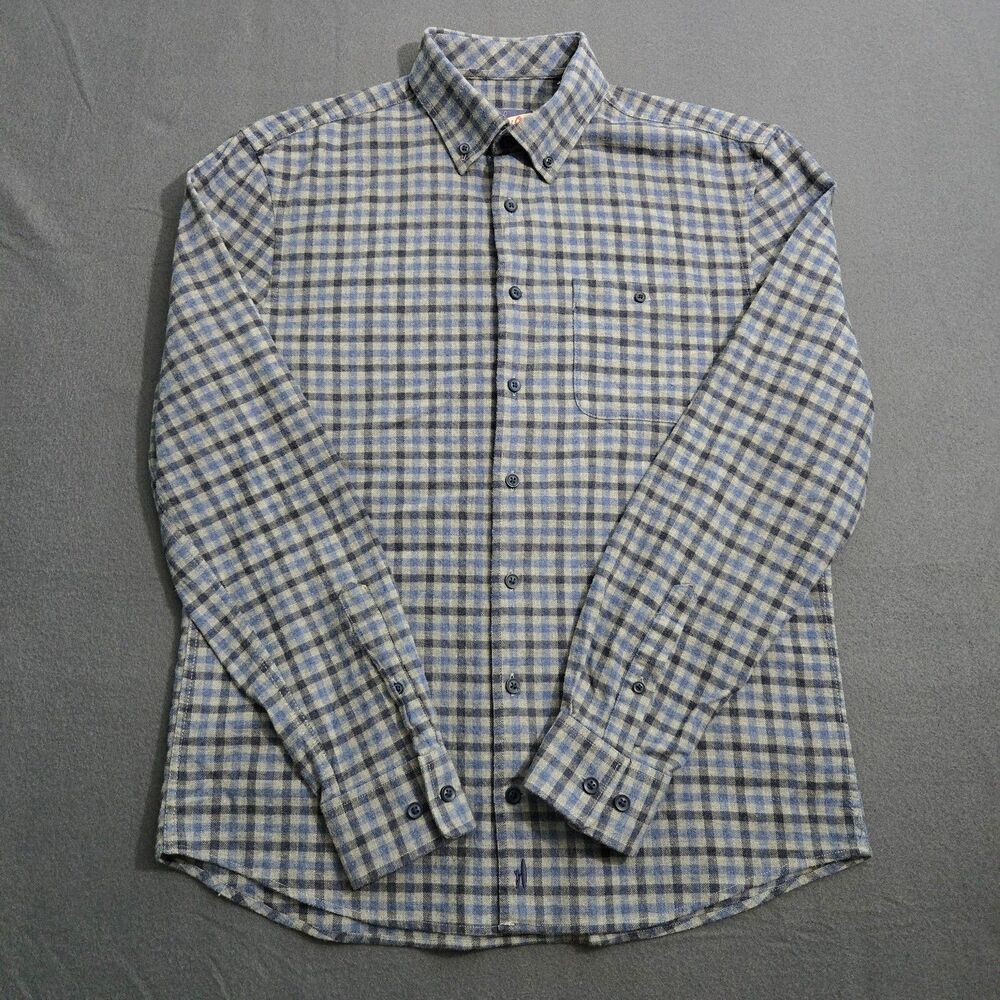 Johnnie-O Men S Dickens Hangin' Out Blue Check Flannel Button Down Shirt
